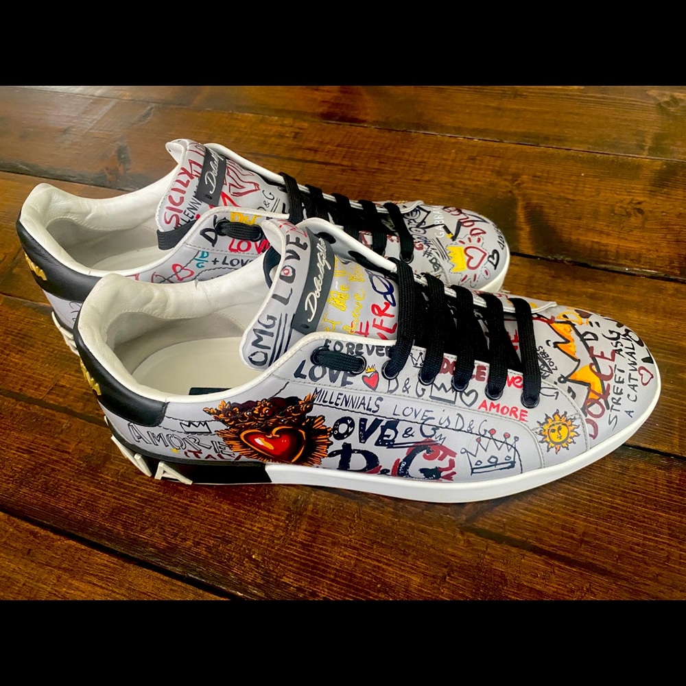 Dolce & Gabbana Men's Portofino Graffiti Low-Top